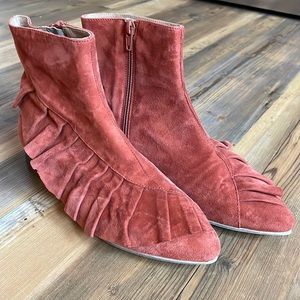 Suede booties by Anthropologie